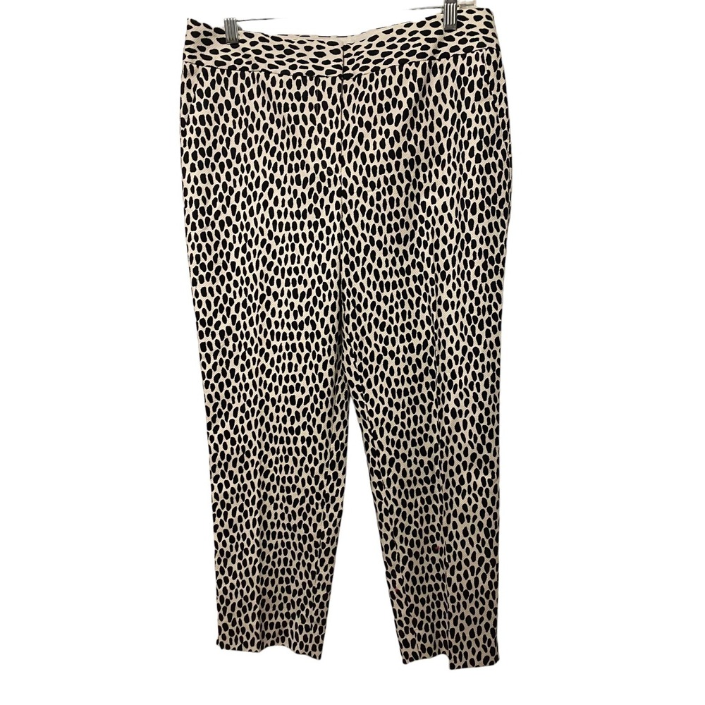 Talbots slim crop 8 black white 33 x 26 capri pant